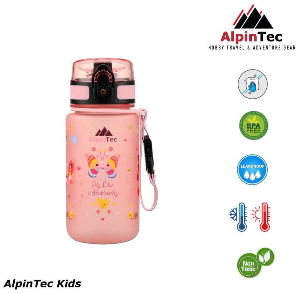 Παγούρι AlpinTec Kids 350ML Ροζ Παλ Butterfly